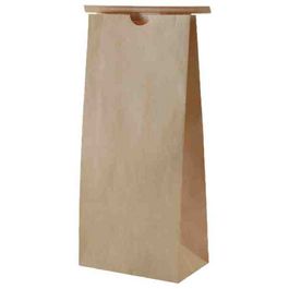 BOLSAS PAPEL PLASTIFICADO KRAFT MARRONES CON CIERRE 327X127X76MM